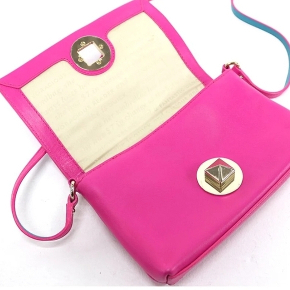 Kate Spade Pink Leather Newbury Lane Sally Twist Lock  Crossbody Bag, EUC - Picture 15 of 15